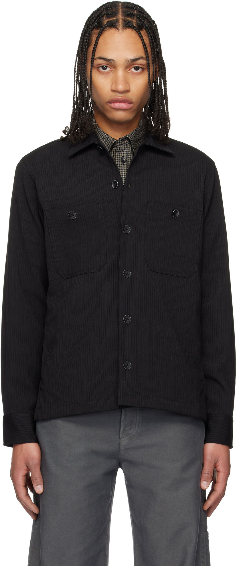 Košulja rag & bone Rag & Bone Hyde Striped Overshirt Crna | MBW24HA019TWML