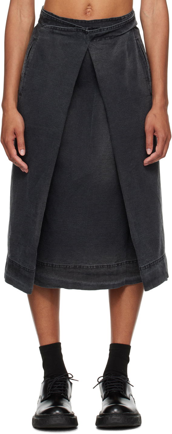 Suknja YMC YMC George Midi Wrap Skirt Crna | Q3WAA