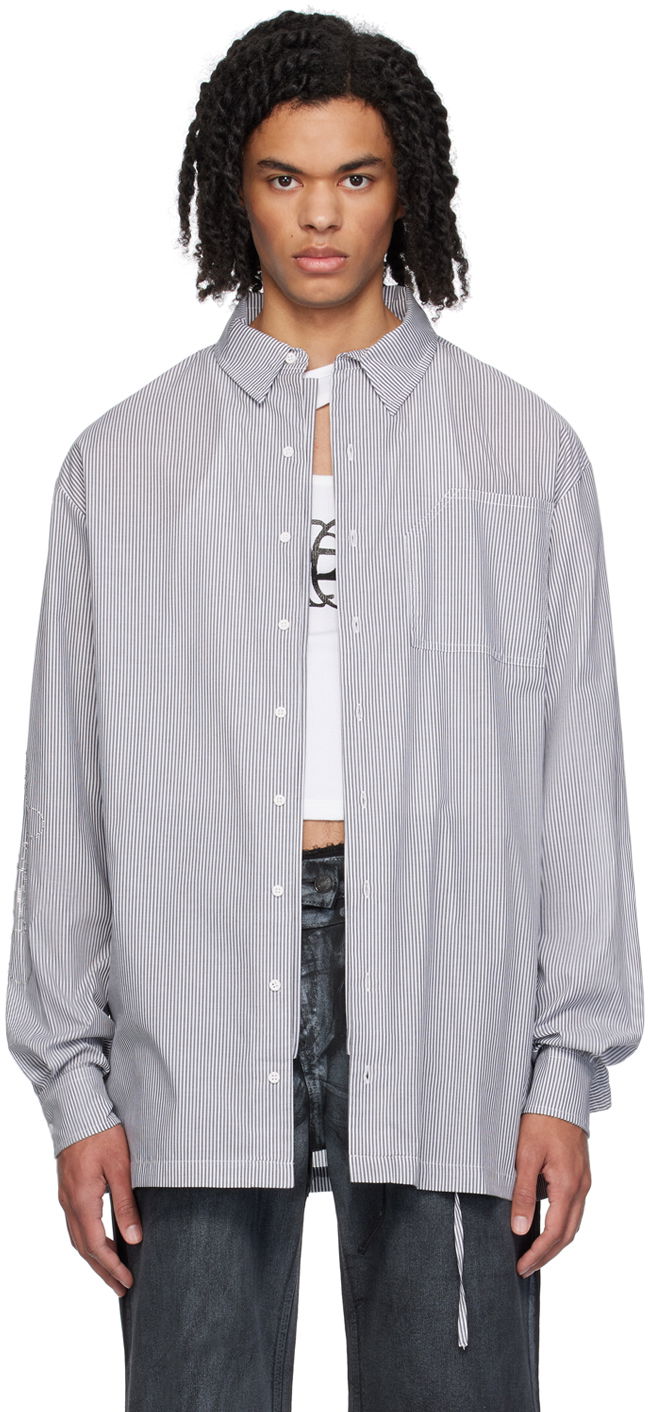 Košulja Ottolinger Ottolinger Oversized Pinstriped Shirt Siva | 1103101