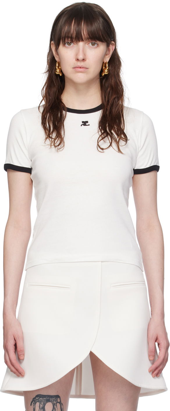 Majica kratkih rukava Courrèges Courrèges Signature Trim T-Shirt Bijela | VESJTS017JS0070