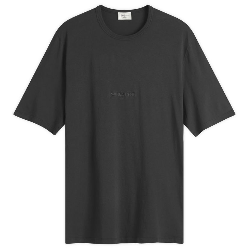 Majica kratkih rukava Saint Laurent Saint Laurent Tonal Logo T-Shirt, Size Large Crna | 818535-YBHD2-1025