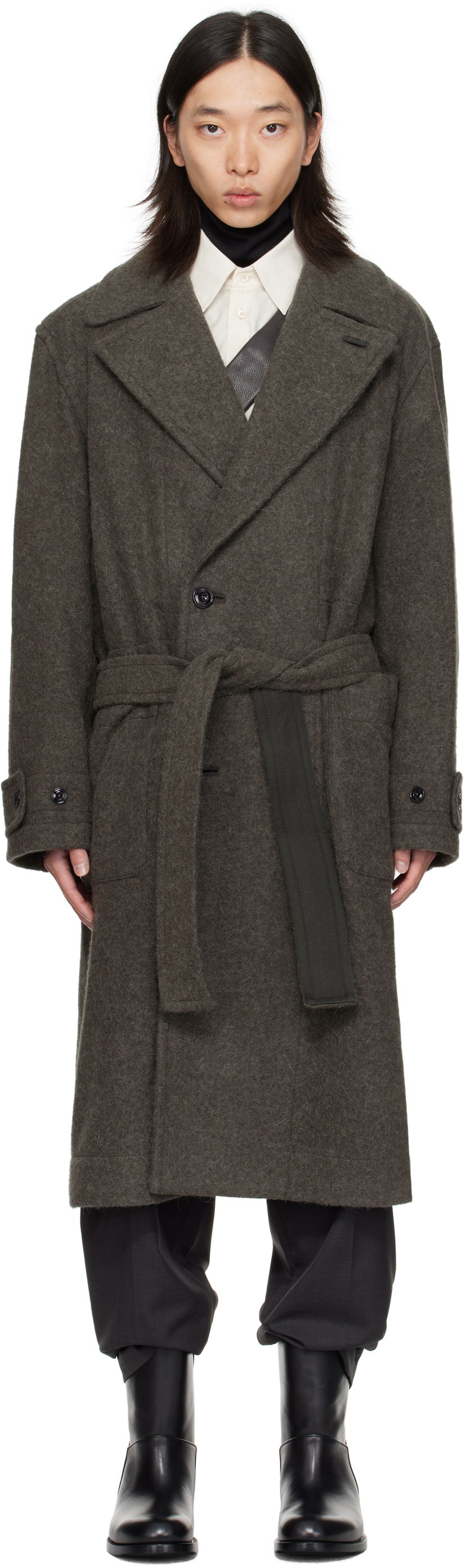 Kaputi LEMAIRE Lemaire Soft Belted Coat Zelena | CO1135 LF504