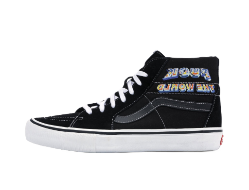 Skateboarding Vans Sk8-Hi Supreme Fuck the World Black Crna | VN0A45JDSY1