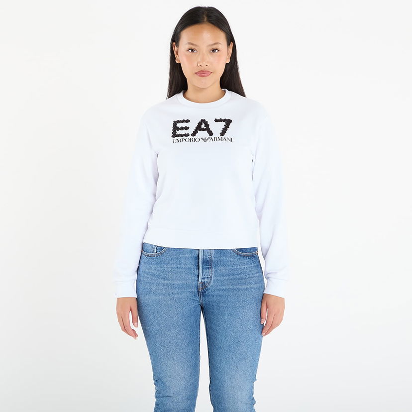 Dukserice Emporio Armani EA7 Emporio Armani Train Logo Series Sweatshirt Bijela | 7W000542AF16442U0008