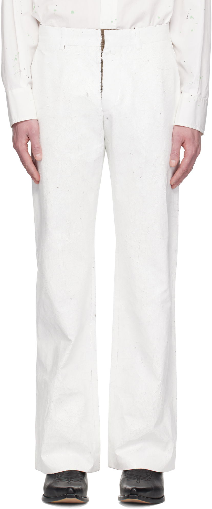 Hlače Maison Margiela MM6 Maison Margiela Painted Trousers Bijela | SH2KA0026 M35437
