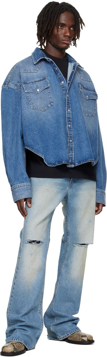 Košulja VETEMENTS Vetements Boxy Cropped Denim Shirt Plava | UH76DS525MB2, 3