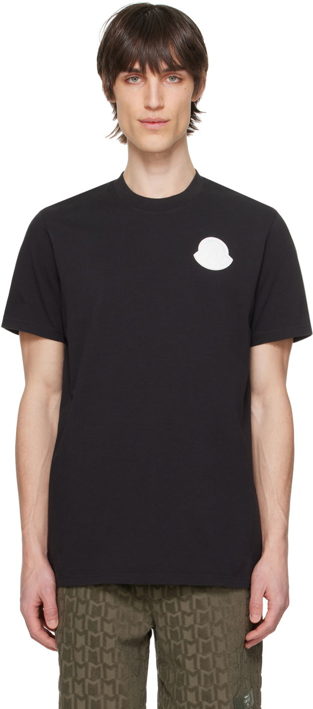 Majica kratkih rukava Moncler Black Patch T-Shirt Crna | J10918C0004583927