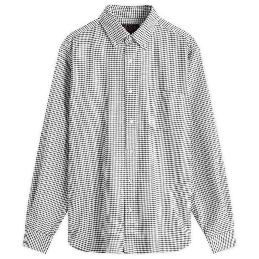 Košulja BEAMS Beams Plus Button Down Gingham Oxford Shirt, Size Small Siva | 3811-0077-139-19