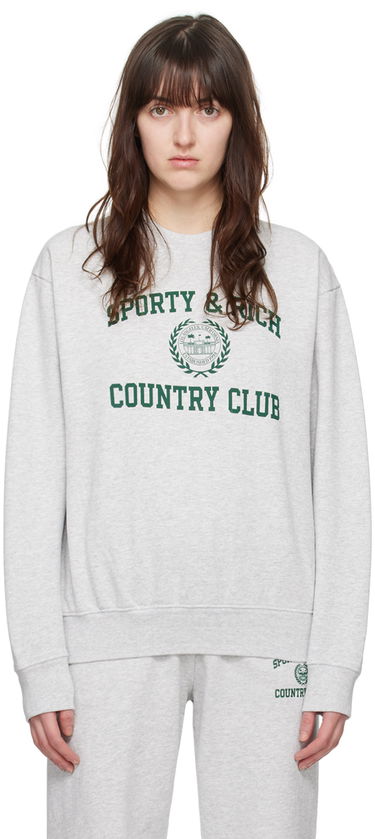 Dukserice Sporty & Rich Varsity Crest Sweatshirt Siva | CRAW2319HG, 0