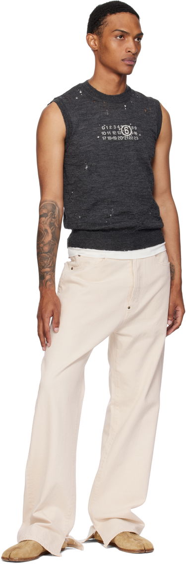 Džemper Maison Margiela MM6 Maison Margiela Wool Distressed Sweater Vest Siva | SH0FB0017 M13134, 3