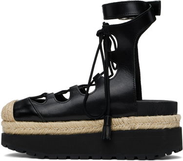 Njega cipela sacai Sacai Ghillie Heeled Sandals Crna | 25-07920, 2
