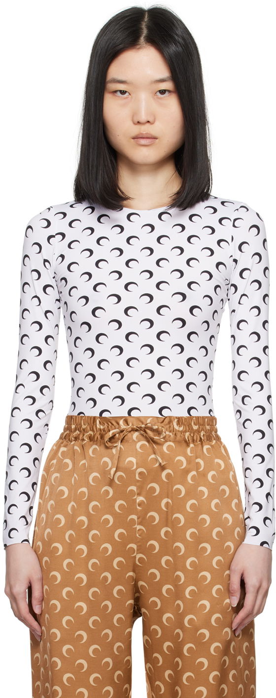 Body Marine Serre Long Sleeve T-Shirt with Print Bijela | WTS006A