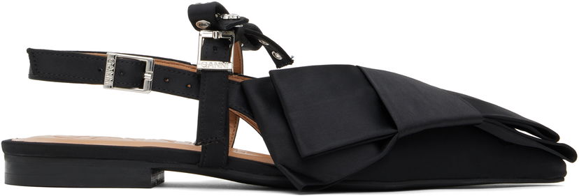 Odjeća GANNI GANNI Big Bow Slingback Flats Crna | S2859