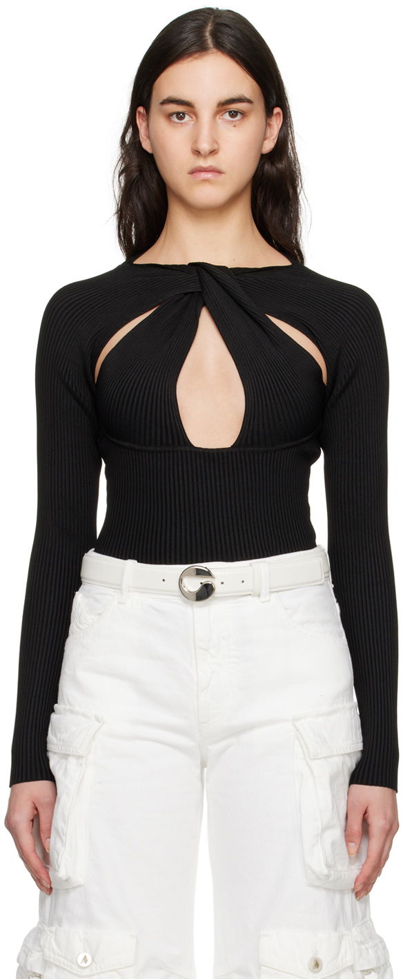 Body Coperni Coperni Twisted Cutout Long Sleeve Top Crna | COPML38600