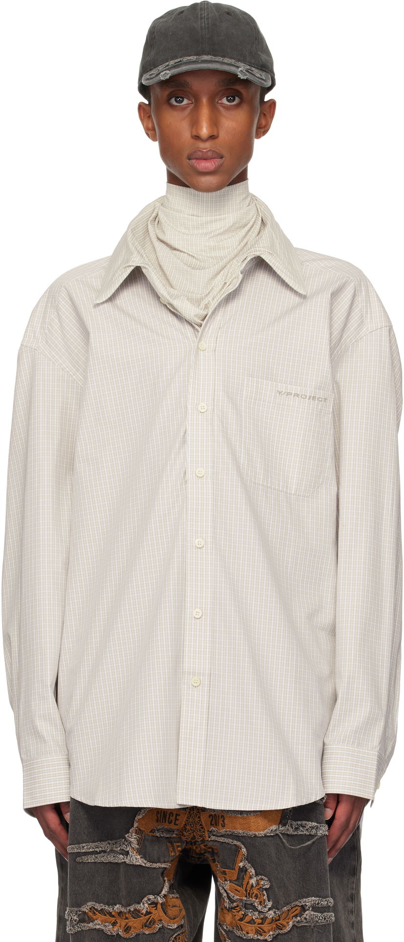 Košulja Y/PROJECT Long Sleeve Shirt Bež | 201SI011