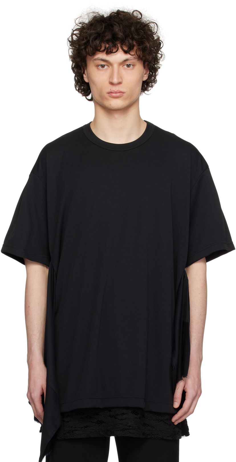 Majica kratkih rukava Comme des Garçons Homme Plus Polyester Piqué T-Shirt Crna | PO-T020-051