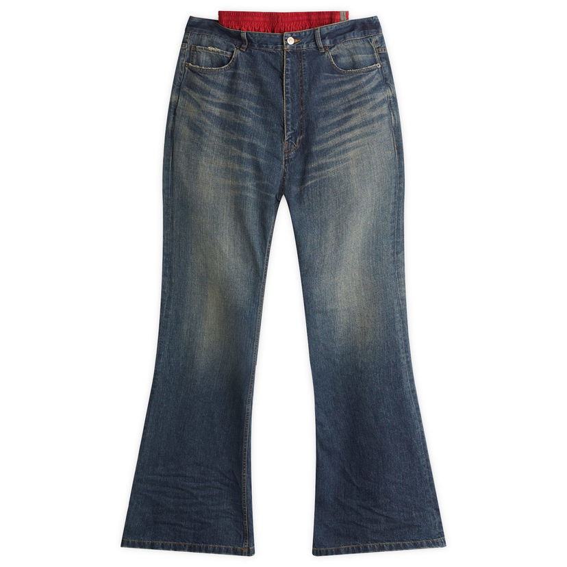 Jeans Balenciaga Balenciaga Layered Flare Jeans, Size Large Plava | 814224-TRW62-3020