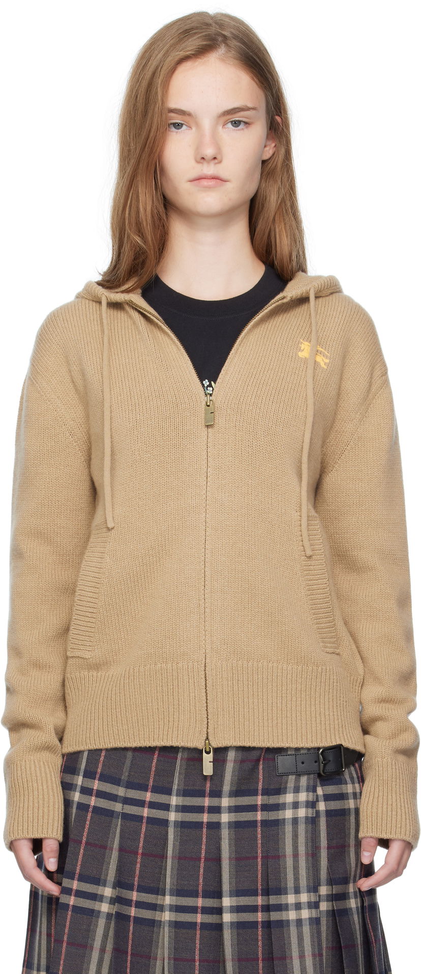 Dukserice Burberry Burberry EKD Knit Zip Hoodie Bež | 8110687
