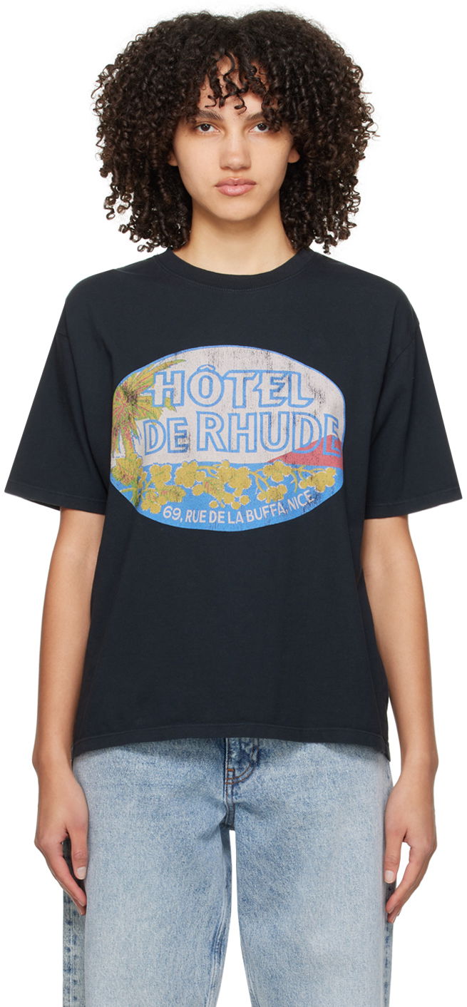 Majica kratkih rukava Rhude Black Dimora T-Shirt Crna | RHPS24TT04012610