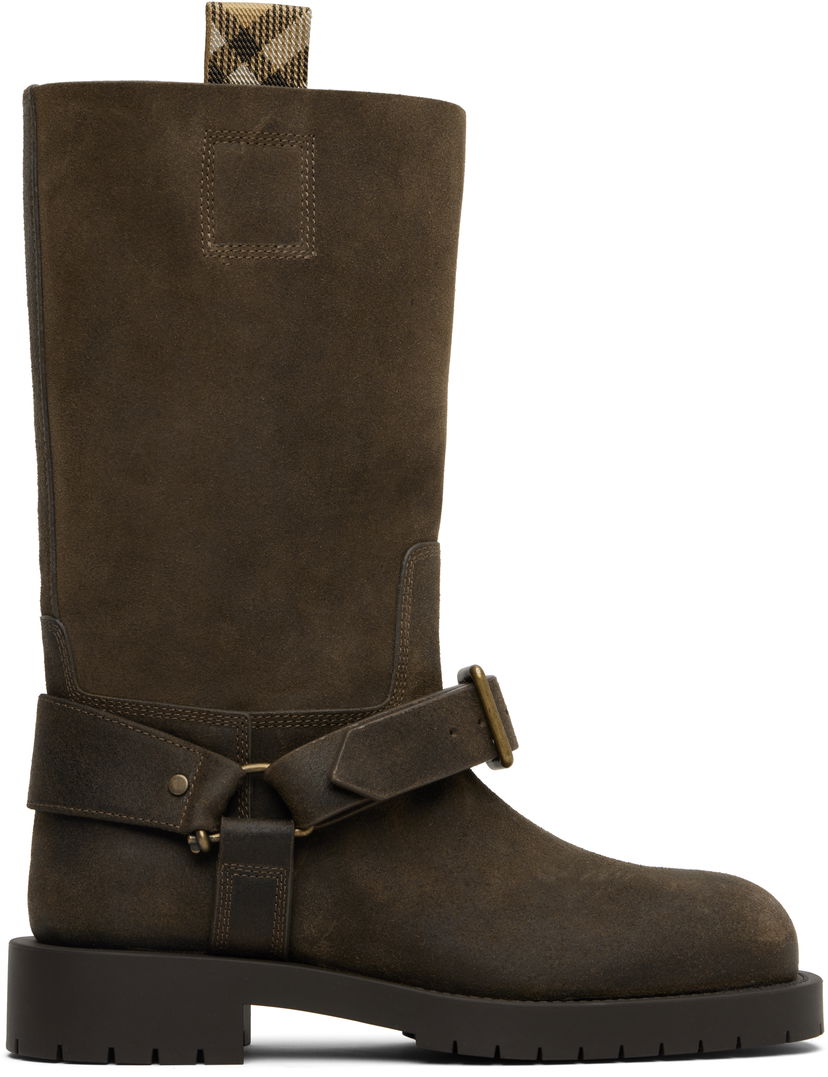 Tenisice i cipele Burberry Burberry Suede Soft Saddle Low Boots Smeđa | 8113016