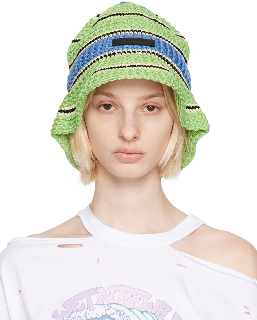 Šešir Stella McCartney Stella McCartney Striped Bucket Hat Zelena | 7V0043WP0164