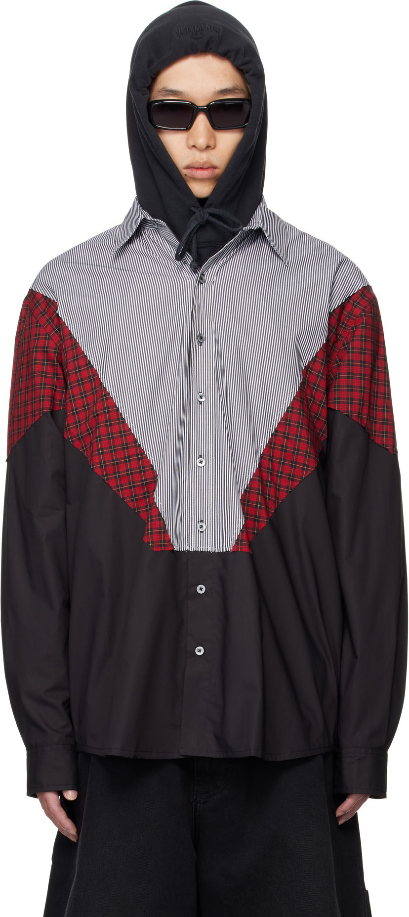 Košulja VETEMENTS VETEMENTS Tracksuit Panelled Shirt Crna | UH76SH860BR