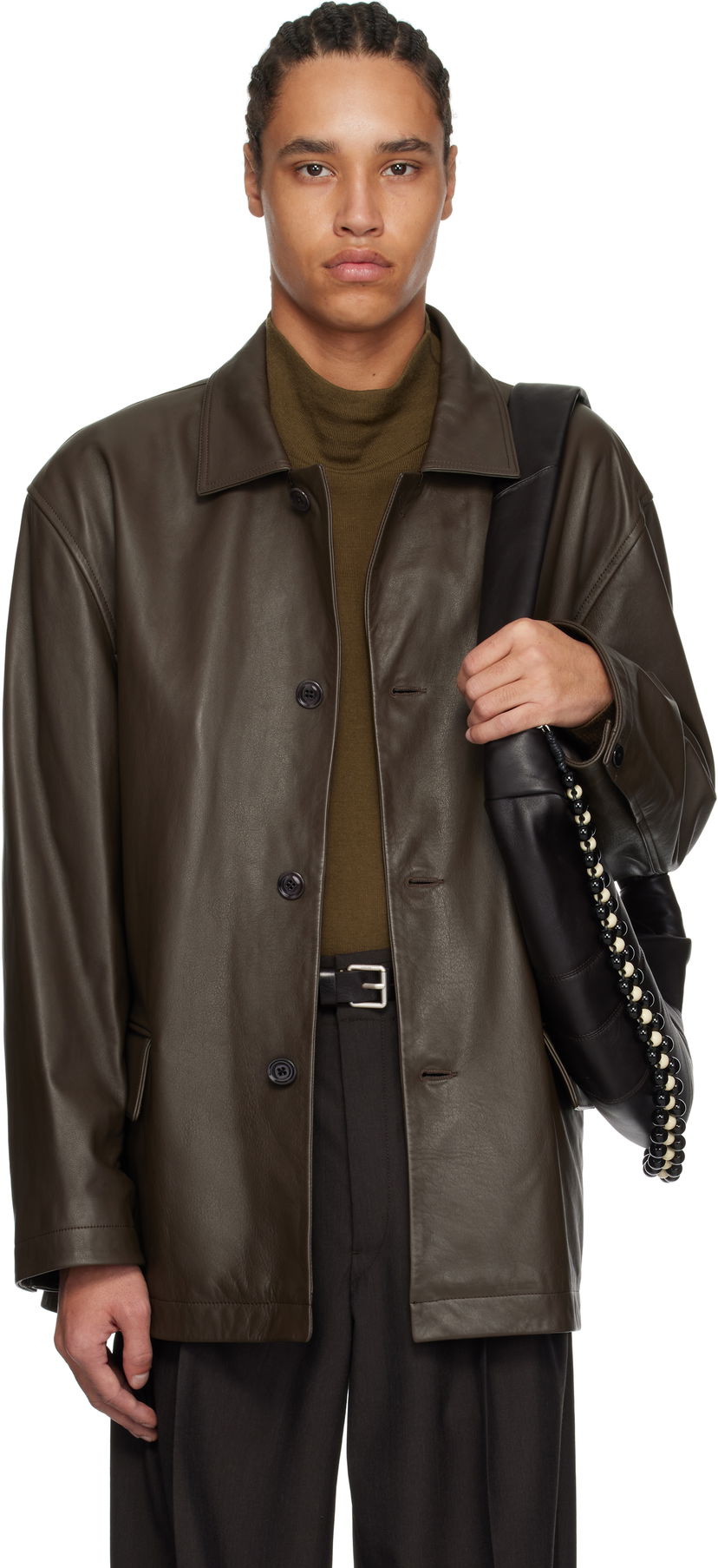 Jakna LEMAIRE Lemaire Relaxed Leather Jacket Smeđa | OW1074 LL0095