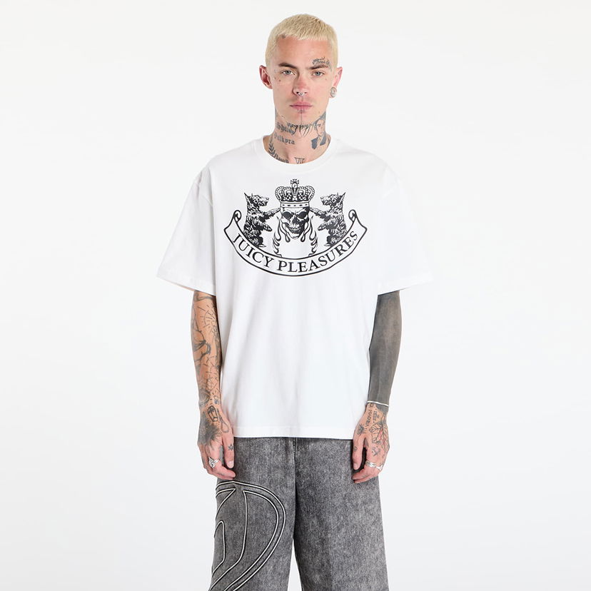 Majica kratkih rukava Pleasures PLEASURES Skull Crest Heavyweight T-Shirt Bijela | P25JC009-WHITE