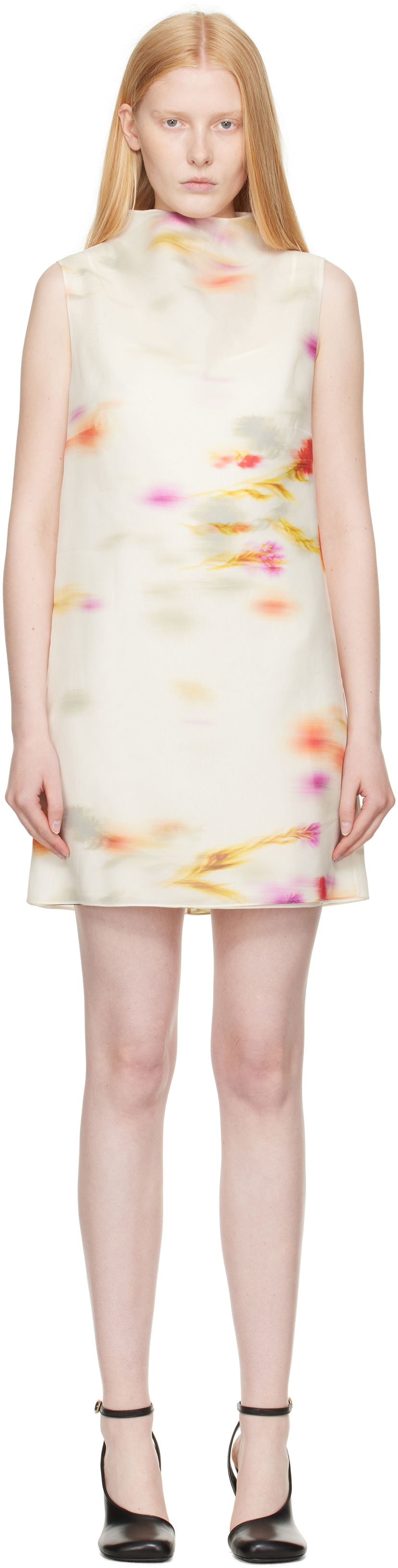 Haljina FERRAGAMO Ferragamo Blossom Flower Reversible Minidress Bijela | 781220