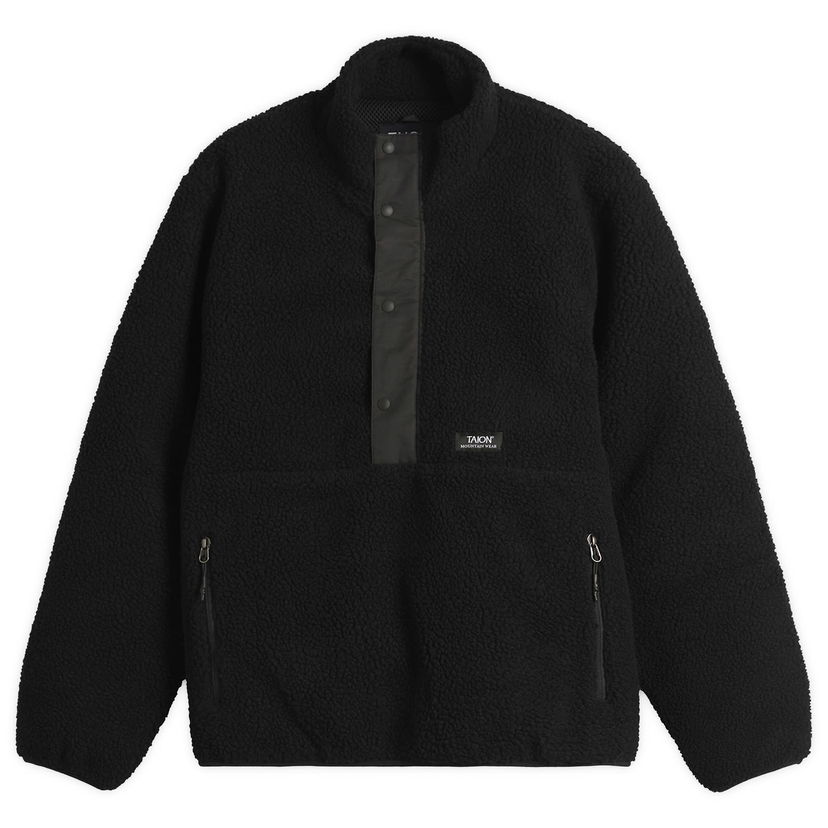 Jakna TAION Pullover Boa Fleece Jacket Crna | TAION-102NDPBMT-BKBK
