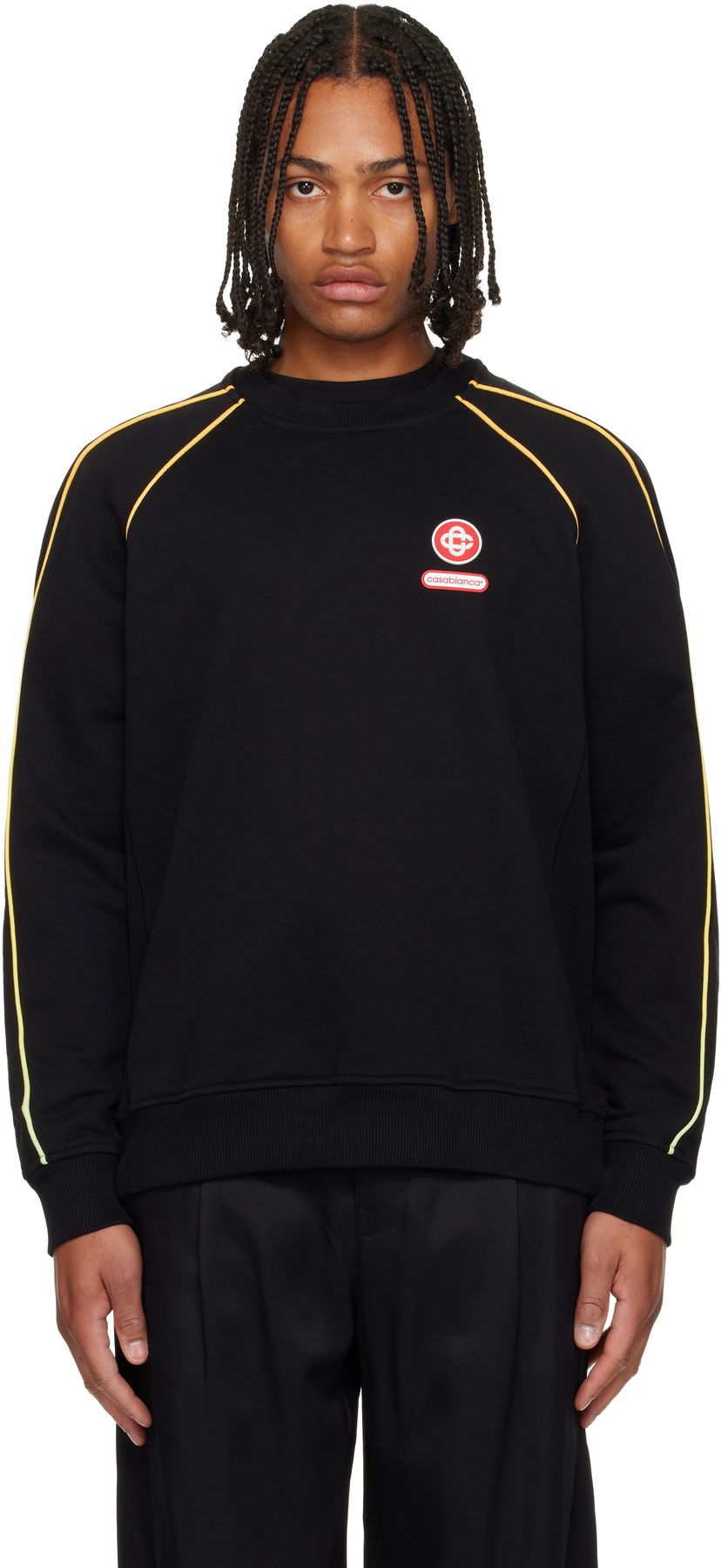 Dukserice Casablanca Gradient Piping Raglan Sweatshirt Crna | M-AW25-JTP-437-01