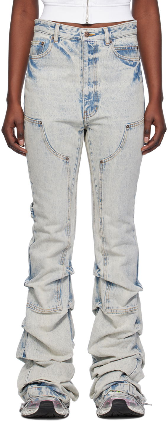 Jeans We11done We11done Wrinkled Denim Jeans Plava | WD-DP0-24-338-W-IC