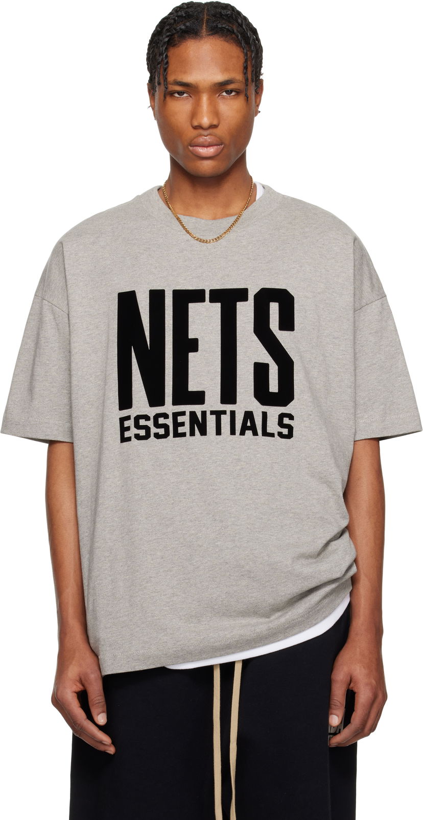 Majica kratkih rukava Fear of God Fear of God ESSENTIALS NBA Nets Short Sleeve T-Shirt Siva | 125AL244105F