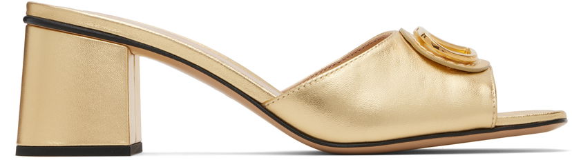 Tenisice i cipele Valentino Valentino Garavani VLogo Signature Heeled Slide Sandals Metalik | 7W2S0MH7KDR