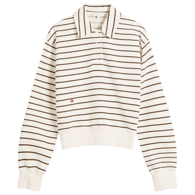 Dukserice JW Anderson JW Anderson Striped Polo Sweatshirt, Size Large Bijela | JW0243-PG1857-036