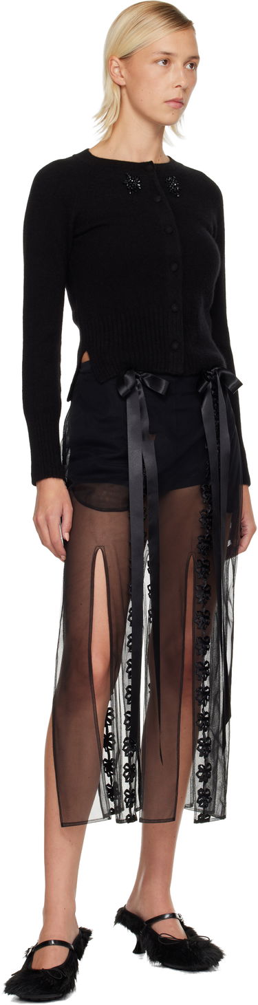 Džemper Simone Rocha Simone Rocha Embellished Cashmere Cardigan Crna | COMK3B 0667, 3