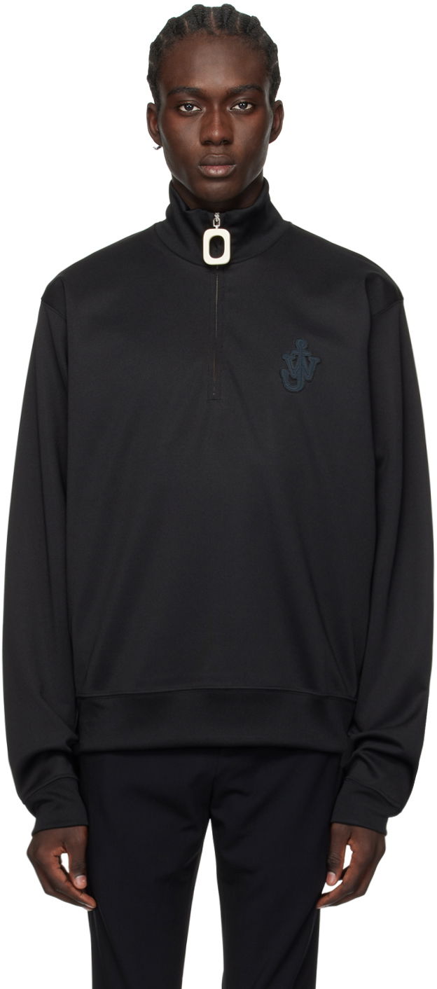 Dukserice JW Anderson Half-Zip Sweatshirt Crna | JO0198-PG0999