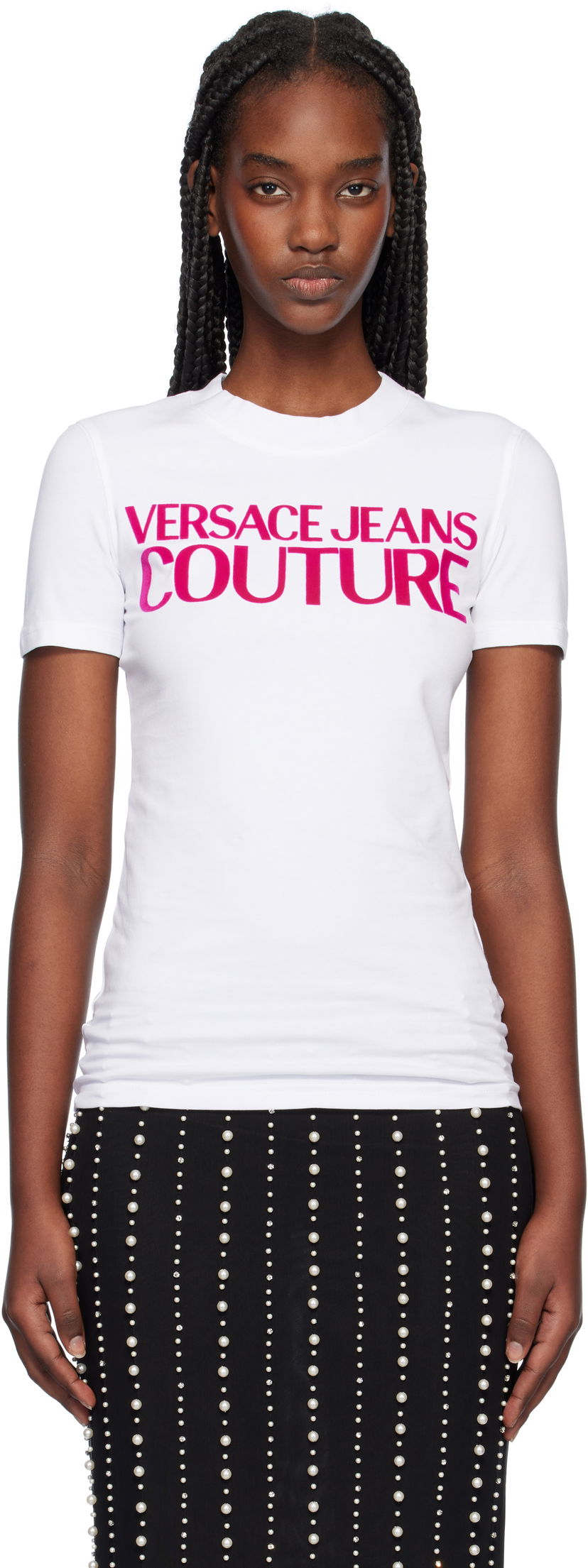 Majica kratkih rukava Versace Institutional Logo T-Shirt Bijela | E77HAHL01_ECJ02L