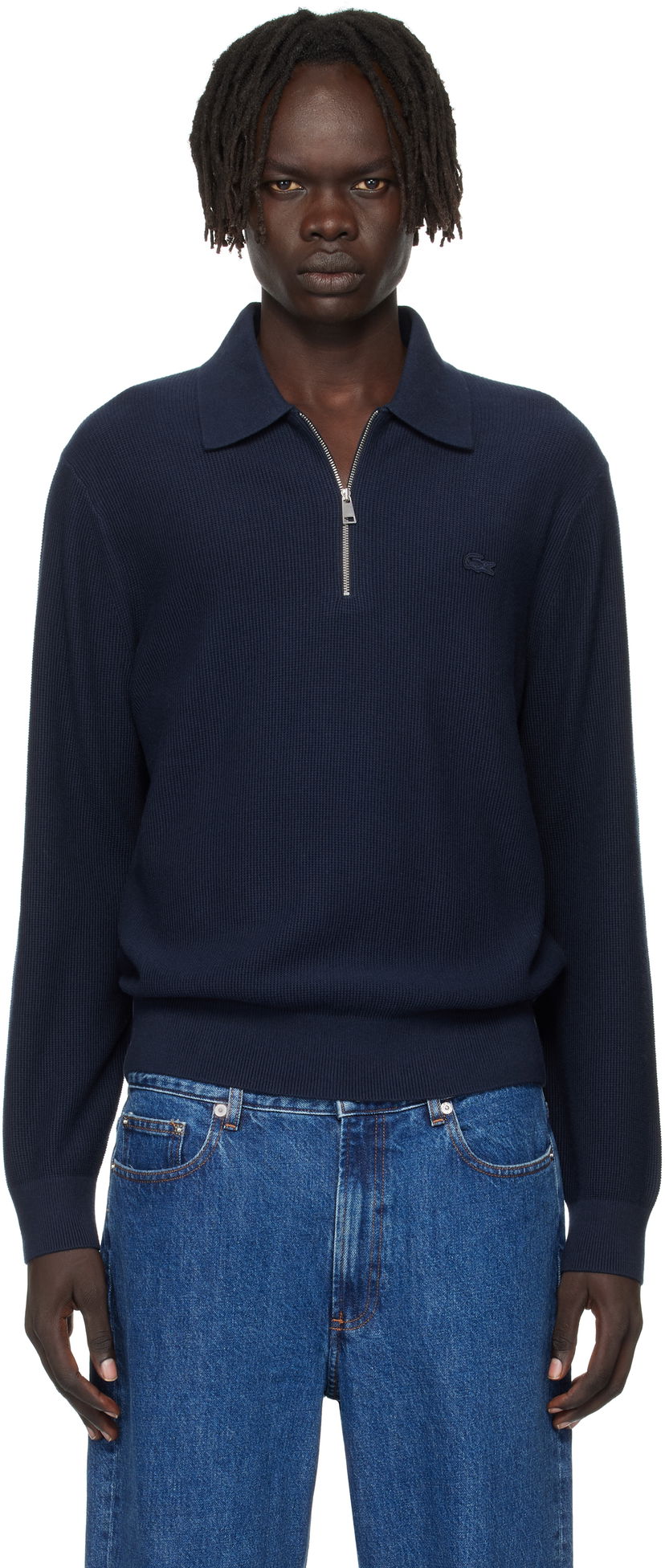 Polo majica Lacoste Lacoste Half-Zip Polo Tamnoplava | AH5187_166