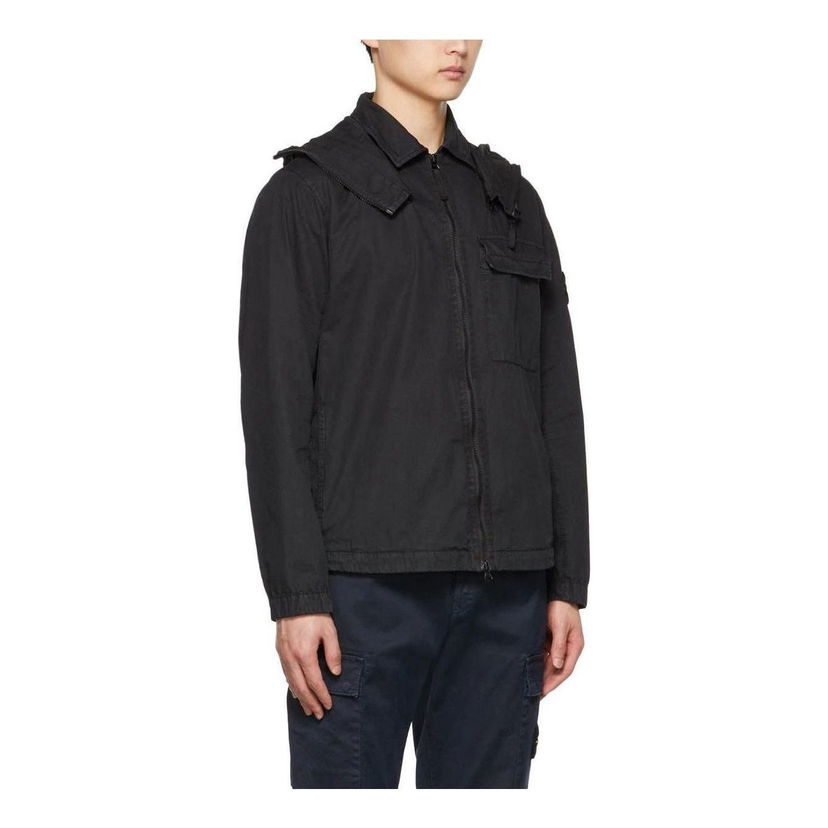 Vjetrovka Stone Island Hooded Overshirt Crna | 7715114WN-V0129