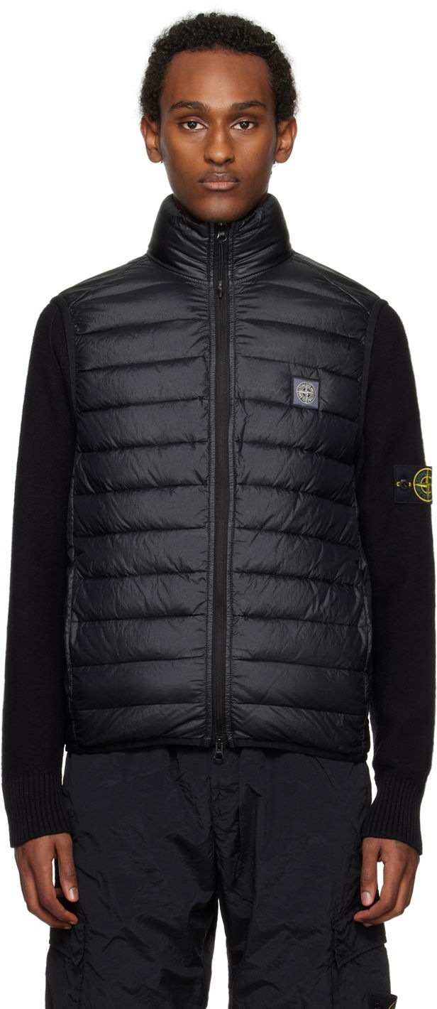 Jakna Stone Island Loom Woven Chambers Down Vest Crna | 8015G0524