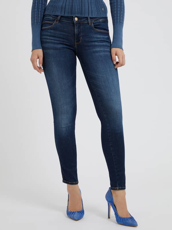 Hlače i traperice GUESS Skinny Fit Denim Tamnoplava | W2YAJ2D4Q03, 0