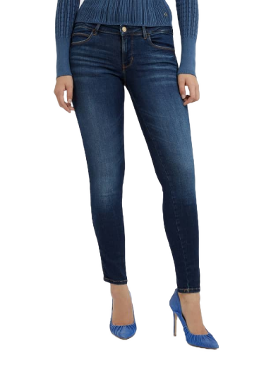 Hlače i traperice GUESS Skinny Fit Denim Tamnoplava | W2YAJ2D4Q03