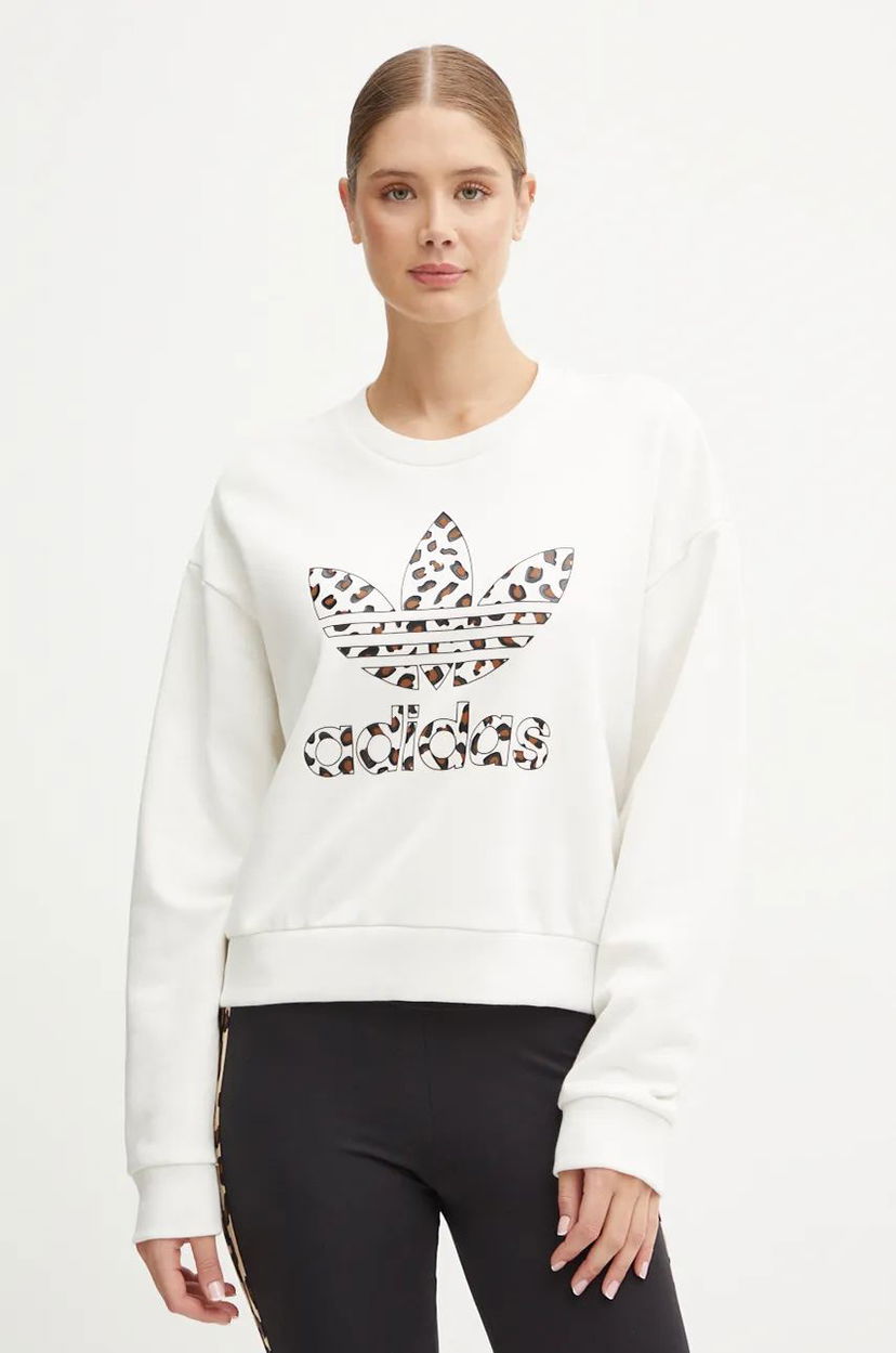 Dukserice adidas Originals Leopard Crewneck Sweatshirt Bijela | IW8477