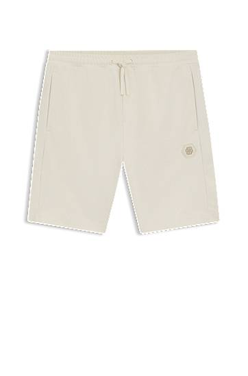 Kratke hlače BOSS Double B Monogram Cotton-Blend Shorts Bež | 50551557, 0