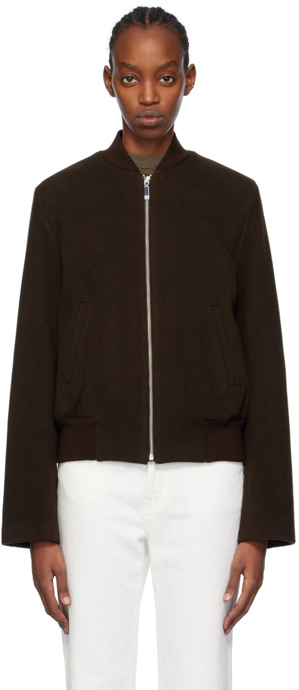 Bomber jakna TOTEME Sartorial Bomber Jacket Smeđa | 241-WRO1042-FB0039
