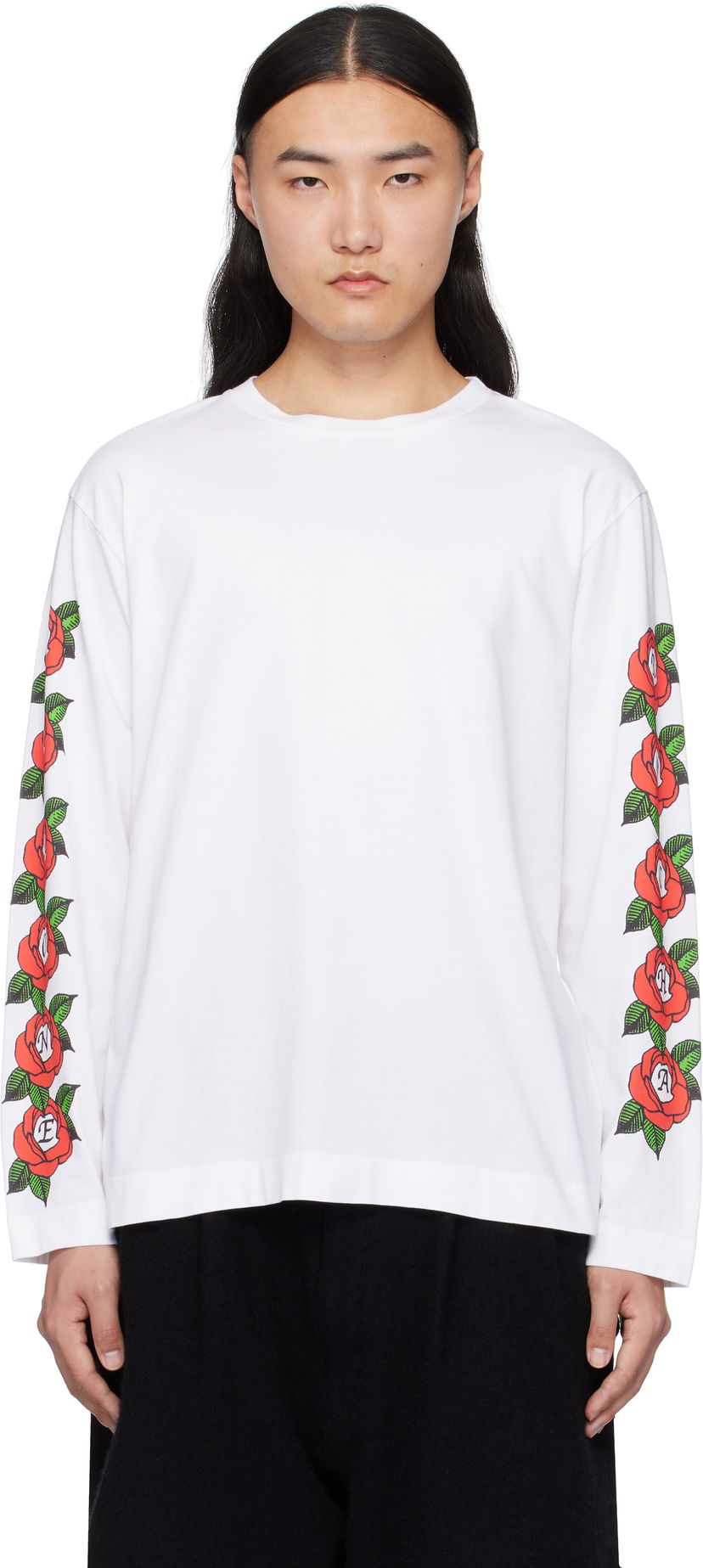 Majica kratkih rukava Simone Rocha Simone Rocha Cluster Rose Logo Print T-shirt Bijela | 5194P33P34-M 0569