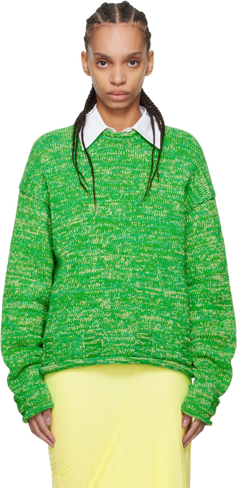 Džemper JW Anderson JW Anderson Space Dye Crewneck Sweater Zelena | KW1407-YN0409