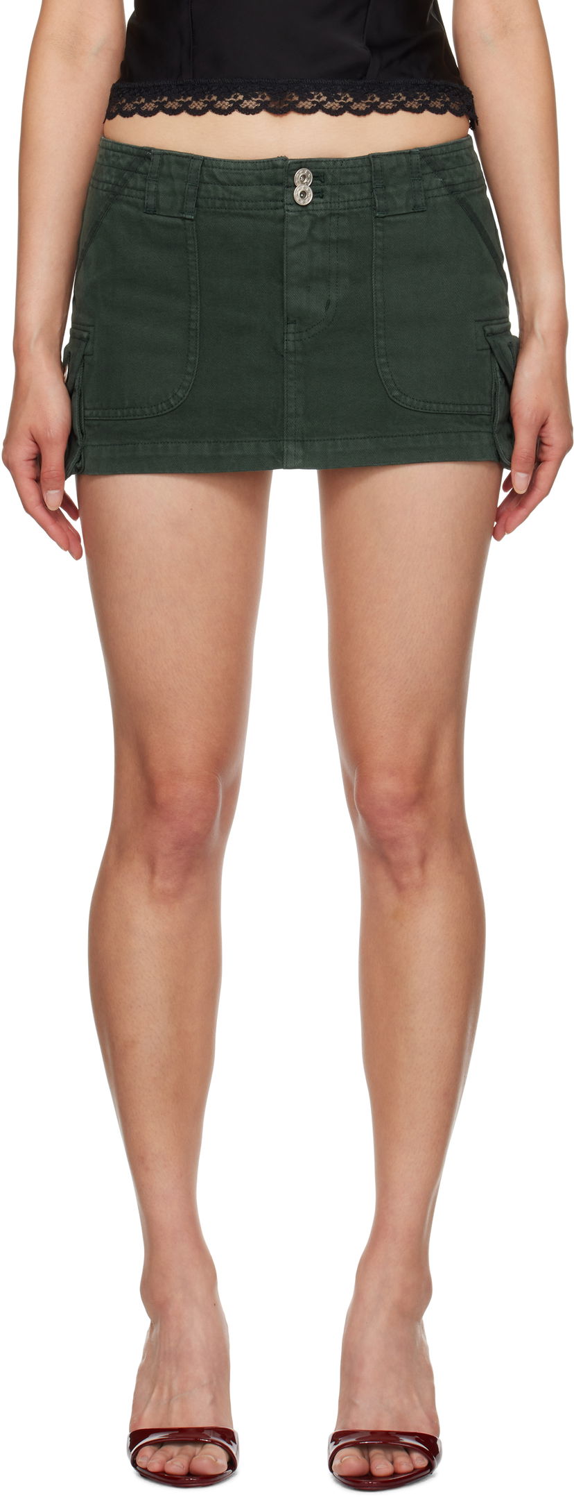 Suknja GUIZIO Guizio Anais Cargo Miniskirt Zelena | F24312W100