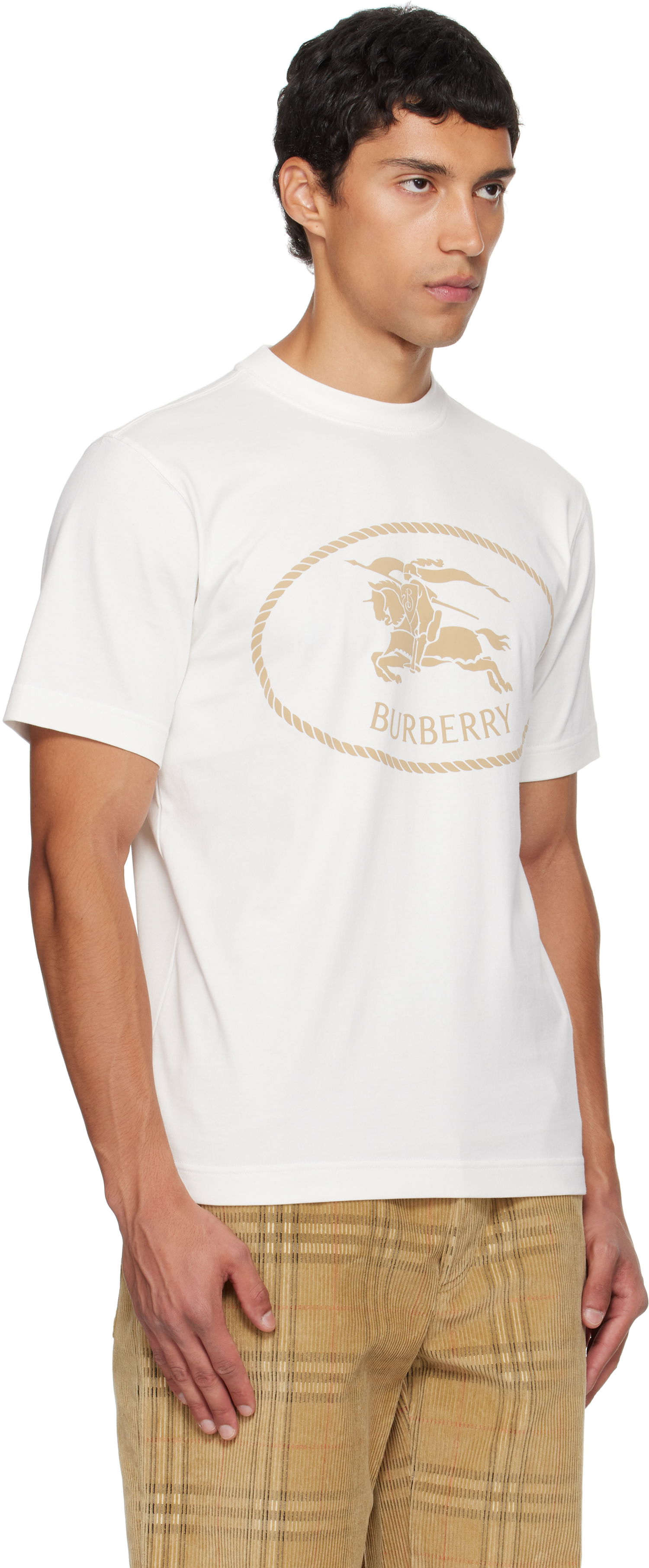 Majica kratkih rukava Burberry Burberry Knight Stamp Cotton T-Shirt Bijela | 8110112, 1